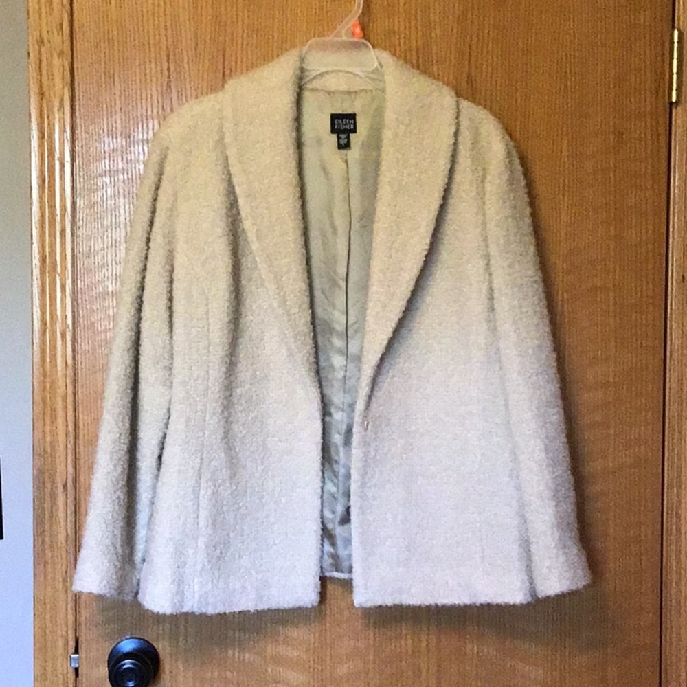 Eileen Fisher gorgeous boucle cream jacket.